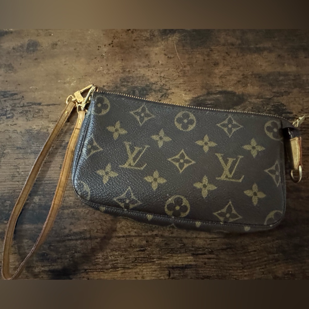 Louis Vuitton Brown Monogram Wristlet mini pocketed